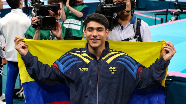 El gimnasta colombiano Ángel Barajas, medallista de plata en los Juegos Olímpicos de París 2024.