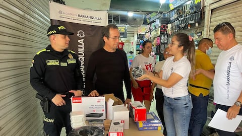 Cámaras de seguridad entregadas en el Centro de Barranquilla.
