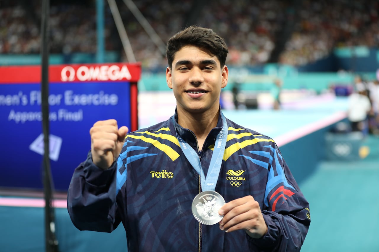 El gimnasta colombiano Ángel Barajas, medallista de plata en los Juegos Olímpicos de París 2024.